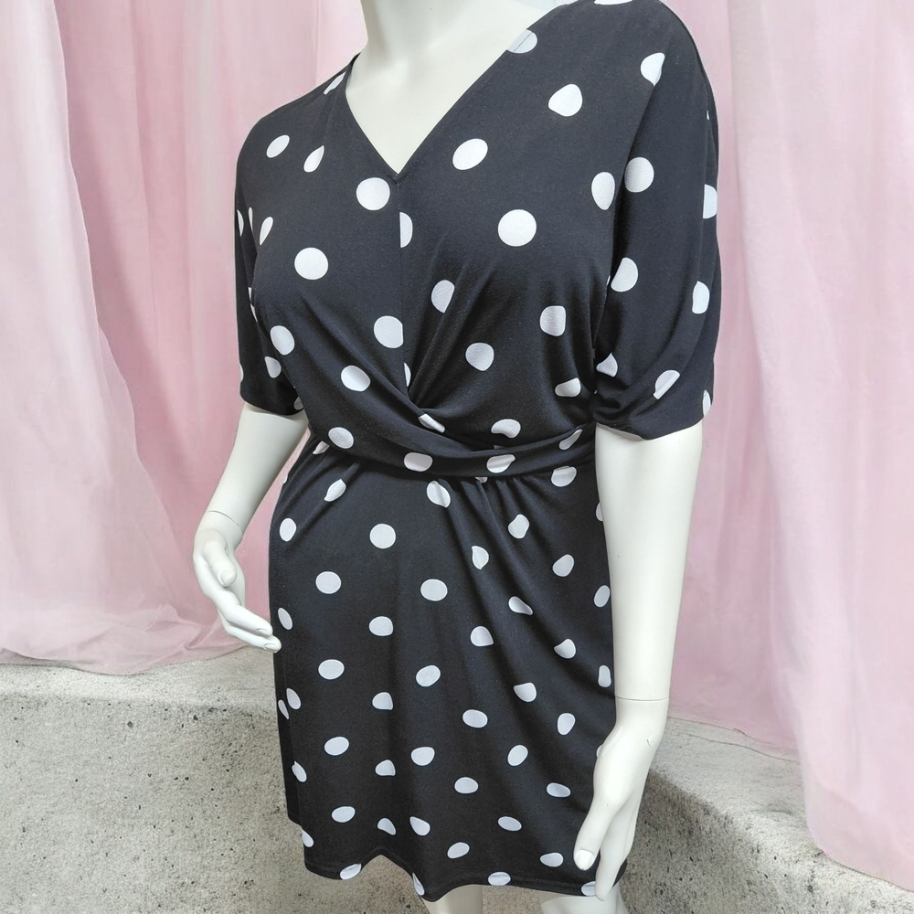 Worthington Black and White Dot Mini Dress